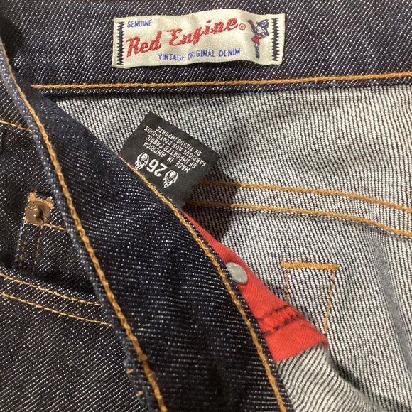 Red Engine Vintage Original Denim Women's Jetstar Flared Leg High Rise Size 26 - Picture 3 of 4